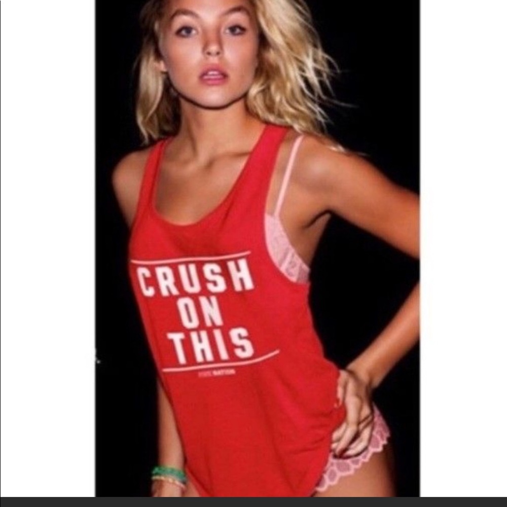 PINK “Crush On This” Red Tank Top